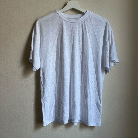 77- nwot madewell nr357 Linen-Blend Crewneck Oversized Tee sz l - Picture 5 of 7